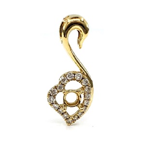 Bijoux à court délai de livraison Top ventes Top qualité platine or jaune véritable diamant rond pendentif semi-monté pour cadeau - Product Image 1