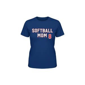 Camiseta Softball Mom número 8 estilo jersey de lanzamiento rápido con cuello redondo y manga corta para el día de la madre - Product Image 1
