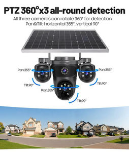 AOV 24 uur opname 12mp 3 lens 3 scherm 4g AI zonne-energie camera PTZ 360 bewegingsdetectie tracking beveiliging buitencamera - Product Image 4