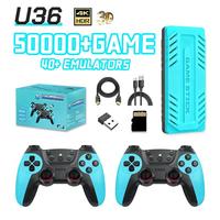 Manette de jeu U36 Plug and Play avec 50000 jeux préinstallés, sortie HD 4K, console de jeu rétro, 3D, 40 émulateurs pour PSP, cadeaux pour enfants