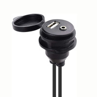 Câble d'extension auxiliaire de tableau de bord stéréo 3.5mm et USB 2.0, pour voiture, bateau, moto