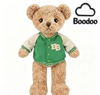 Boneka Beruang Teddy Seragam Baseball Vintage Bordir Boodoo - Kain Super Lembut Pereda Stres Ukuran Besar untuk Anak-Anak dan Dewasa