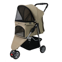 Poussette pour animaux de compagnie à 3 roues réglable et pliable pour chiens et chats de petite et moyenne taille, pour le jogging, la randonnée, les voyages, chariot de promenade pour chiens