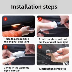 OEM 도매 주문을 받아서 만들어진 F 스포츠 로고 빛 2Pc 문 환영 빛 도요타 렉서스 환영 차 문 빛 고스트 그림자 빛 - Product Image 5