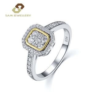 Stern-Anillos de Compromiso de Plata de Ley 925 con oro rosa, para mujeres - Product Image 5