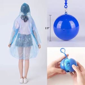 Wholesale Creative Outdoor Camping Portable Plastic Ball Key Chain <b>Disposable</b> <b>Rain</b> <b>Poncho</b> for Travel - Product Image 4