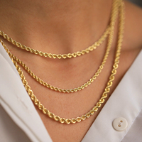 Nouveau collier chaîne torsadée plaqué or 18 carats 3mm 4mm 5mm en acier inoxydable, bijoux de mode, collier ras du cou pour femmes et hommes