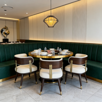 Moderne Luxus-Restaurantmöbel Halbkreisförmige Restaurant-Sitzbank mit Rundem Tisch Maßgefertigt für Chinesische Restaurants und Hotels