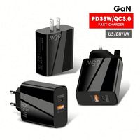 Chargeur GaN 65W PD à charge rapide QC3.0 pour téléphone portable, ordinateur portable et tablette