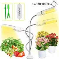 Lampe de culture Joystar à 3 têtes pour plantes d'intérieur en floraison, 132 LED, spectre complet simulant le soleil, gradation à 5 niveaux, minuterie 3/6/12H