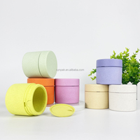 Bocaux en plastique de paille de blé écologique de 75ml contenant de cosmétiques recyclés pour les lotions de soins de la peau crèmes pour le visage rechargeables