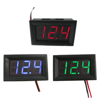 Voltmeter Digital Mini 0.56 Inci DC 0-100V Panel Meter Tiga Warna 6V 12V Mobil Listrik 22mm Frekuensi AC Arus DC