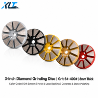 Disques de meulage diamantés à liaison métallique 3 pouces, 10 segments, livraison rapide, lot de 6 # -400 #   Granulats pour béton et pierre, granulats mélangés, emballage
