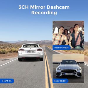 12 'màn hình cảm ứng Dash máy ảnh 3 cách 3K + 1080P + 1080P Car DVR Rear View gương xe hộp đen 3K Dash Cam - Product Image 6