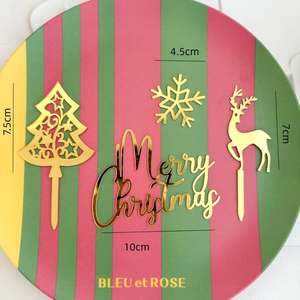 Decoración de Pastel Acrílica con Miel y Dulzura, Adornos para Pastel de Árbol de Navidad, Reno y Copo de Nieve, Accesorios para Decoración de Eventos - Product Image 4