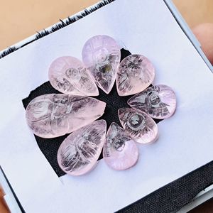 Lote de 5 piezas AAA 63 Ct Natural impecable Rosa morganita corte tallado piedra preciosa suelta para la fabricación de joyas - Product Image 2