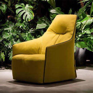 Sillón de Salón de Diseño Moderno con Reposapiés, Sillón <span class=keywords><strong>Individual</strong></span> Blanco con Respaldo Alto y Reposabrazos para Muebles de Sala de Estar - Product Image 4