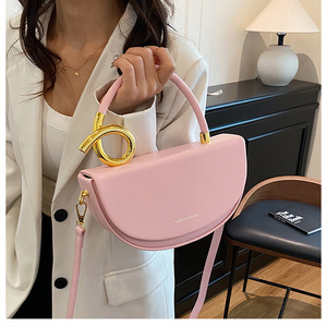 Nuova Borsa a <span class=keywords><strong>Tracolla</strong></span> Semicircolare alla Moda, Versatile Borsa a Spalla da Donna di Alta Qualità con Manico Speciale - Product Image 4