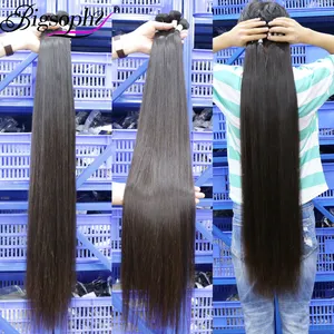 Groothandel 40 Inch Menselijk Haar Vendor Braziliaanse Bundels, 12A Grade Braziliaanse Haar Cuticula Uitgelijnd Virgin Ruwe Zijdeachtige Rechte Weven