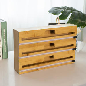 กล่องใส่ของแล็กเกอร์สี่เหลี่ยมผืนผ้าไม้ไผ่พร้อมตัวจ่ายแบบ<span class=keywords><strong>3</strong></span>-in-1และฟังก์ชันห่อยืดแบบ<span class=keywords><strong>2</strong></span>-in-1 - Product Image 4