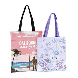 Sacs fourre-tout en toile imprimés sur mesure, sacs fourre-tout en coton biologique, sacs de shopping en toile de mousseline unie - Product Image 2