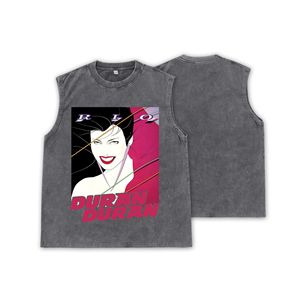 T-shirt in cotone stampato in stile americano vintage con cartoni animati <span class=keywords><strong>Duran</strong></span> <span class=keywords><strong>Duran</strong></span>, personalizzata a maniche corte con stampa digitale diretta - Product Image 4