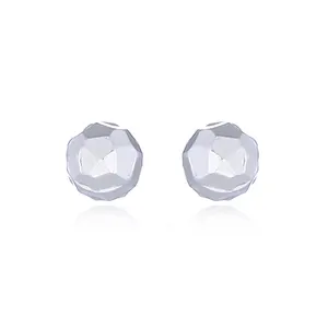 925 Silver Faceted Ball Stud Earrings