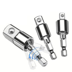 Tige d'extension universelle à 360 degrés 1/4 3/8 1/2 pouces pour clé électrique avec adaptateur de douille hexagonale à tête carrée - Product Image 1