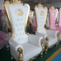 Chaise de mariage royale à dossier haut, vente chaude, pas chère, chaise de mariage de luxe, trône royal pour le marié et la mariée