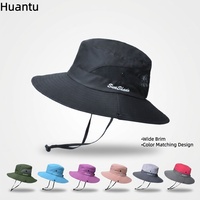 Chapeau de pêche d'été en gros, protection solaire de haute qualité, à la mode, avec large bord assorti, pour la randonnée, la pêche et les activités de plein air, en stock