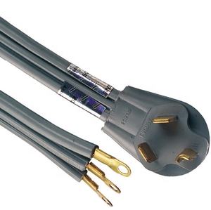 Câble de sèche-linge SRDT à 3 broches, cordon d'alimentation pour appareil électrique 30 ampères NEMA 10-30P, 3 fils avec connecteurs à anneau - Product Image 1