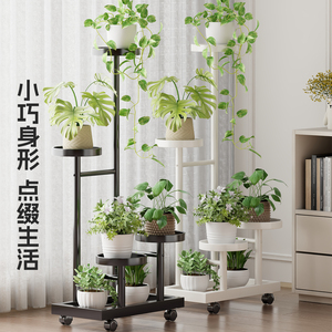 Support à fleurs multi-niveaux avec roulettes, étagère de rangement pour plantes d'intérieur et d'extérieur, pour la maison, le balcon, le salon, le jardin - Product Image 3