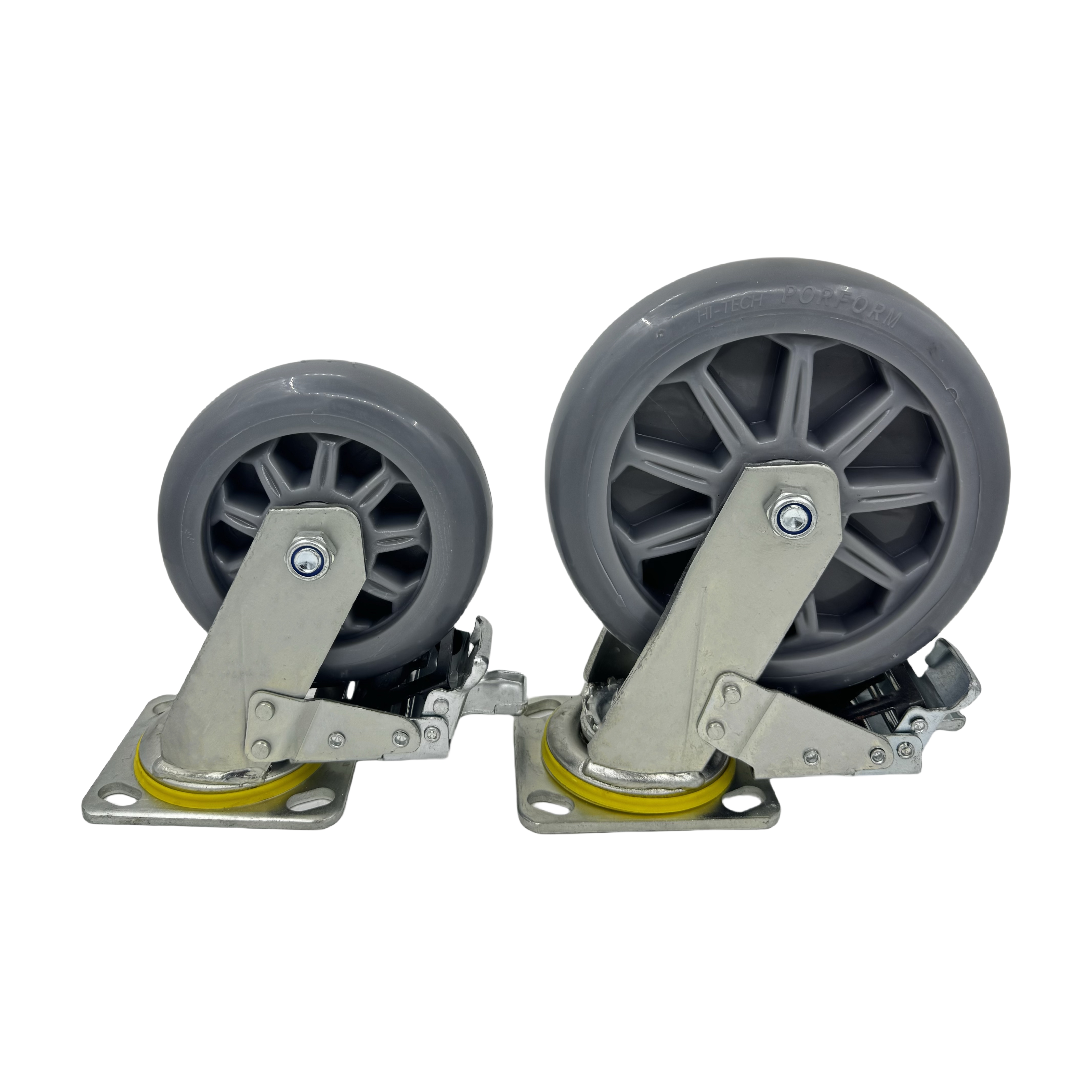 Sy America Polyurethane Steel Heavy Duty Swivel Casters - Industrial Casters With Strong Load Capacity 4400lbs, Silent Use Of Swivel Outdoor Caster - View #9