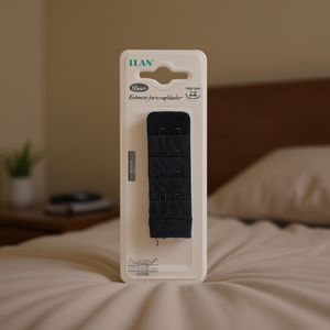 Estensore per reggiseno da 2,8 cm nero con chiusura a gancio e occhiello per allungare le spalline del reggiseno - Product Image 3