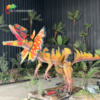 Thème dinosaure animatronique Dilophosaurus modèle pour la décoration du parc