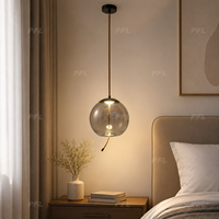 Lampe suspendue moderne de designer avec abat-jour en verre globe couleur cognac, LED 5W, cordon en corde, pour salle à manger, chambre, escalier, intérieur