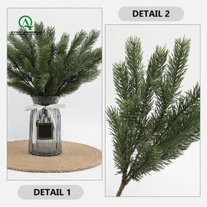 Ramas <span class=keywords><strong>de</strong></span> <span class=keywords><strong>pino</strong></span> artificiales, tallo verde, tacto real, agujas <span class=keywords><strong>de</strong></span> <span class=keywords><strong>pino</strong></span> <span class=keywords><strong>de</strong></span> Navidad, selecciones, ramas, vacaciones, invierno, guirnalda, arbustos <span class=keywords><strong>de</strong></span> flores verdes - Product Image 6