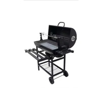 Barbecue américain de style moderne, four à charbon en métal pour usage domestique, idéal pour l'extérieur, la cour, les B&B, la terrasse et les fêtes.