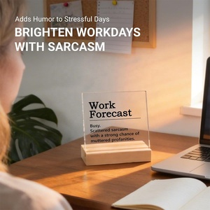 Divertido letrero acrílico portátil para decoración de oficina, pronóstico del tiempo, regalos de broma para compañeros de trabajo, cita sarcástica para el lugar de trabajo - Product Image 3