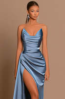 Robe de Soirée Élégante Sirène Satin Fendue à Une Épaule pour Femme, Luxe et Sexy, Idéale Banquet, Bal et Cérémonie