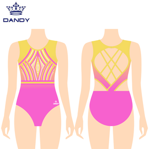 Vêtements <span class=keywords><strong>de</strong></span> danse pour filles, vente en gros <span class=keywords><strong>pas</strong></span> <span class=keywords><strong>cher</strong></span>, justaucorps <span class=keywords><strong>de</strong></span> gymnastique en maille et élasthanne à dos croisé - Product Image 3