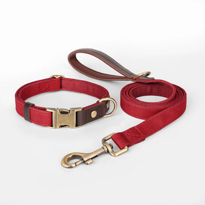 Conjunto de collar y correa para mascotas de uso diario con hebilla de latón premium y cinta de nylon resistente para perros pequeños, medianos y grandes. - Product Image 6