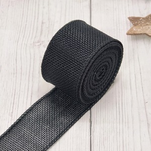 Ruban en toile de jute avec bord en dentelle, ruban texturé de style vintage pour la fabrication de couronnes artisanales, décoration de la maison - Product Image 2