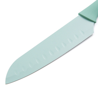 Ensemble de couteaux Santoku japonais professionnels de 7 pouces lame en céramique antiadhésive avec poignée en PP outil de cuisine en acier inoxydable