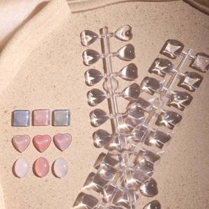 Faux ongles professionnels en acrylique transparent carré pour nail art, accessoire de <span class=keywords><strong>manucure</strong></span> portable, <span class=keywords><strong>nuancier</strong></span> à dos plat - Product Image 1