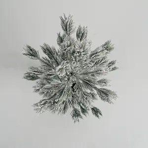 2024 pequeño PE Pino nevado flocado árbol de Navidad escritorio personalizado nieve pulverización chimenea pequeño árbol muebles para exhibición