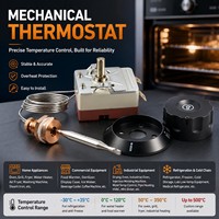 Thermostat capillaire pour four série WHD-E, thermostat de presse à vapeur Gemsy, contrôleur de température réglable avec réinitialisation automatique, pièce de rechange