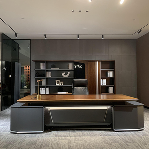 Diseño de escritorio de oficina moderno de alta calidad E1 MFC Wooden Boss Office Building Company Furniture - Product Image 1
