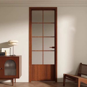 <span class=keywords><strong>Porte</strong></span> de séparation classique en verre trempé cintrée avec cadre fin en alliage d'aluminium pour coulissage intérieur cuisine et salle de bain - Product Image 3