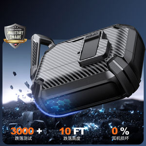 Nouveau étui <span class=keywords><strong>de</strong></span> protection pour écouteurs à motif <span class=keywords><strong>de</strong></span> fibre <span class=keywords><strong>de</strong></span> carbone support <span class=keywords><strong>de</strong></span> <span class=keywords><strong>charge</strong></span> magnétique à ouverture automatique étuis pour écouteurs pour <span class=keywords><strong>AirPods</strong></span> Pro 3 4 - Product Image 4